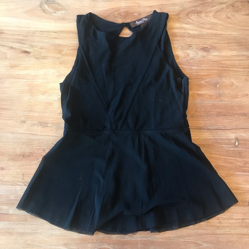 Sweet Pea Mesh Peplum Shirt